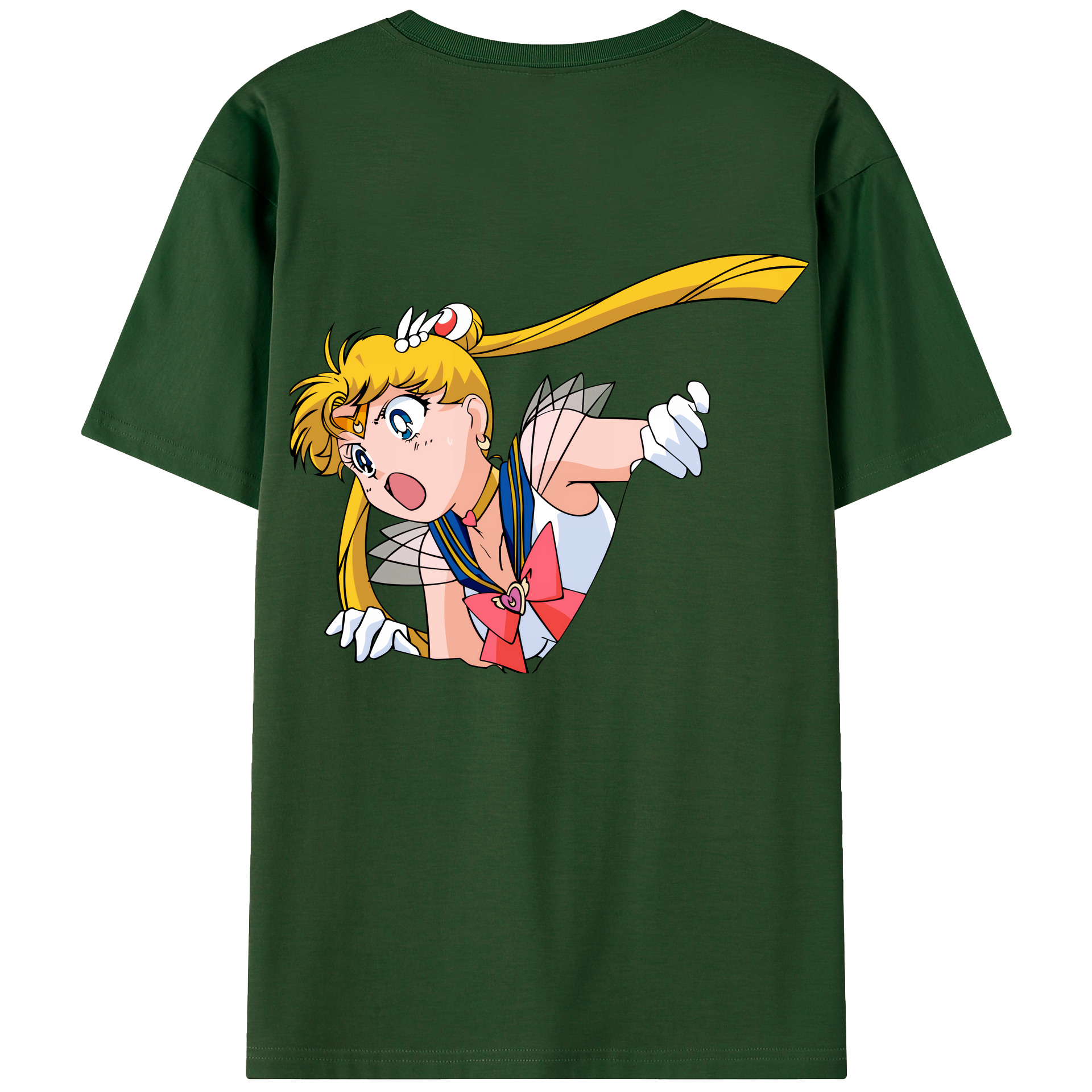 （画像用） 美少女戦士セーラームーン 月野 うさぎ つきの うさぎ Sailor Moon Tsukino Usagi 綿100％半袖Tシャツ（背面プリント）